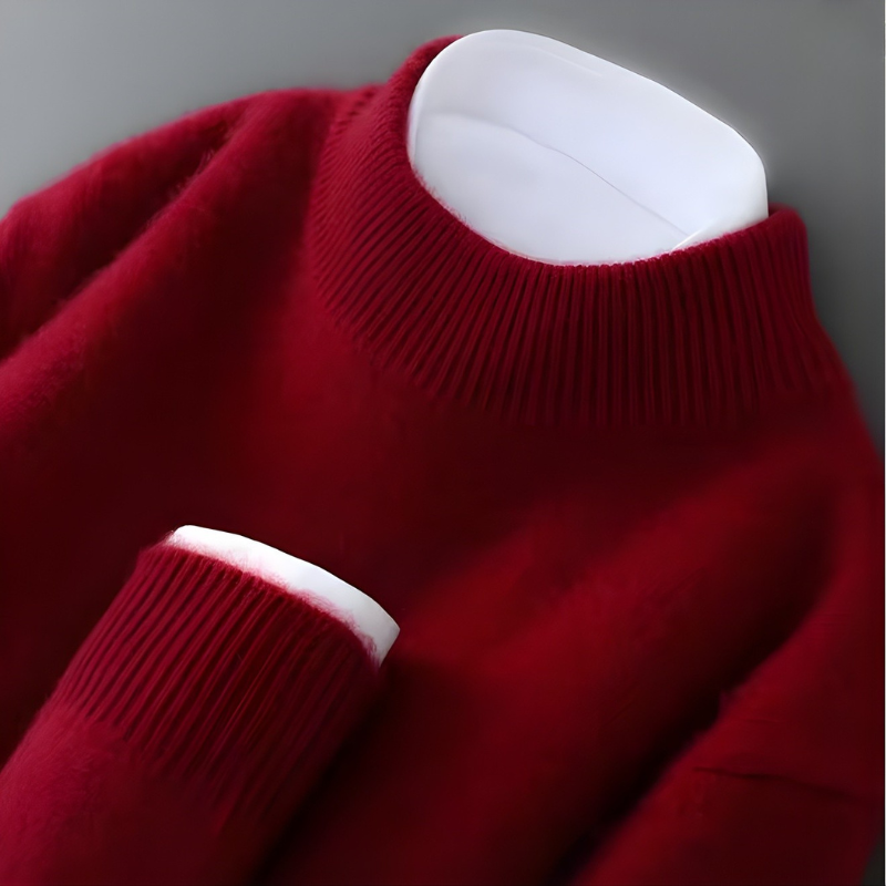 Gilet homme col cheminée, col et poignets côtelés, coupe ample