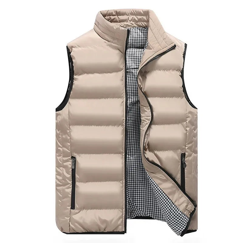 Gilet matelassé homme à col montant, zip intégral et poches zippées