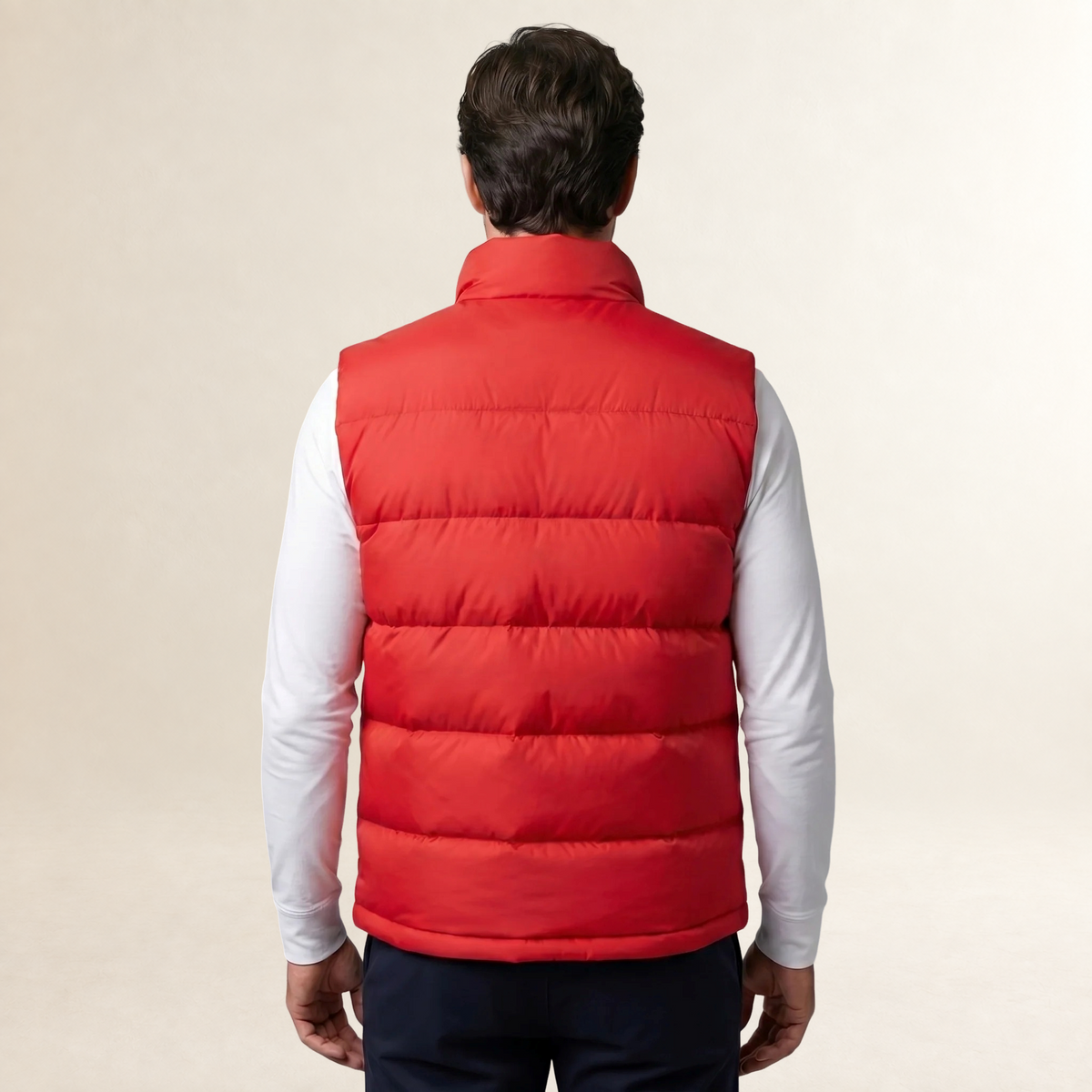 Gilet matelassé pour homme sans manches avec col montant et poches zippées