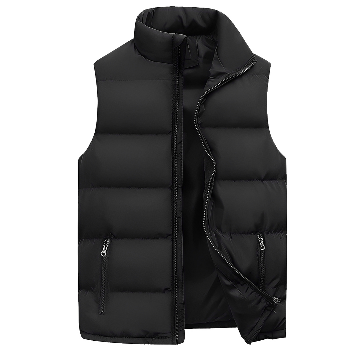 Gilet pour hommes isolé à fermeture éclair et poches coupe casual