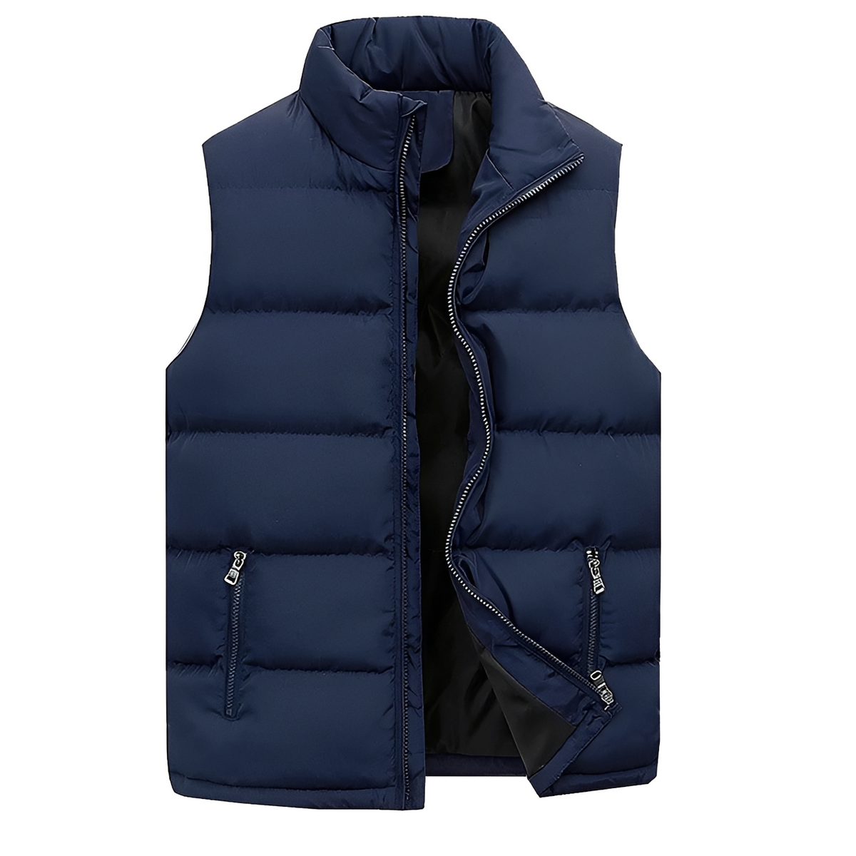 Gilet pour hommes isolé à fermeture éclair et poches coupe casual