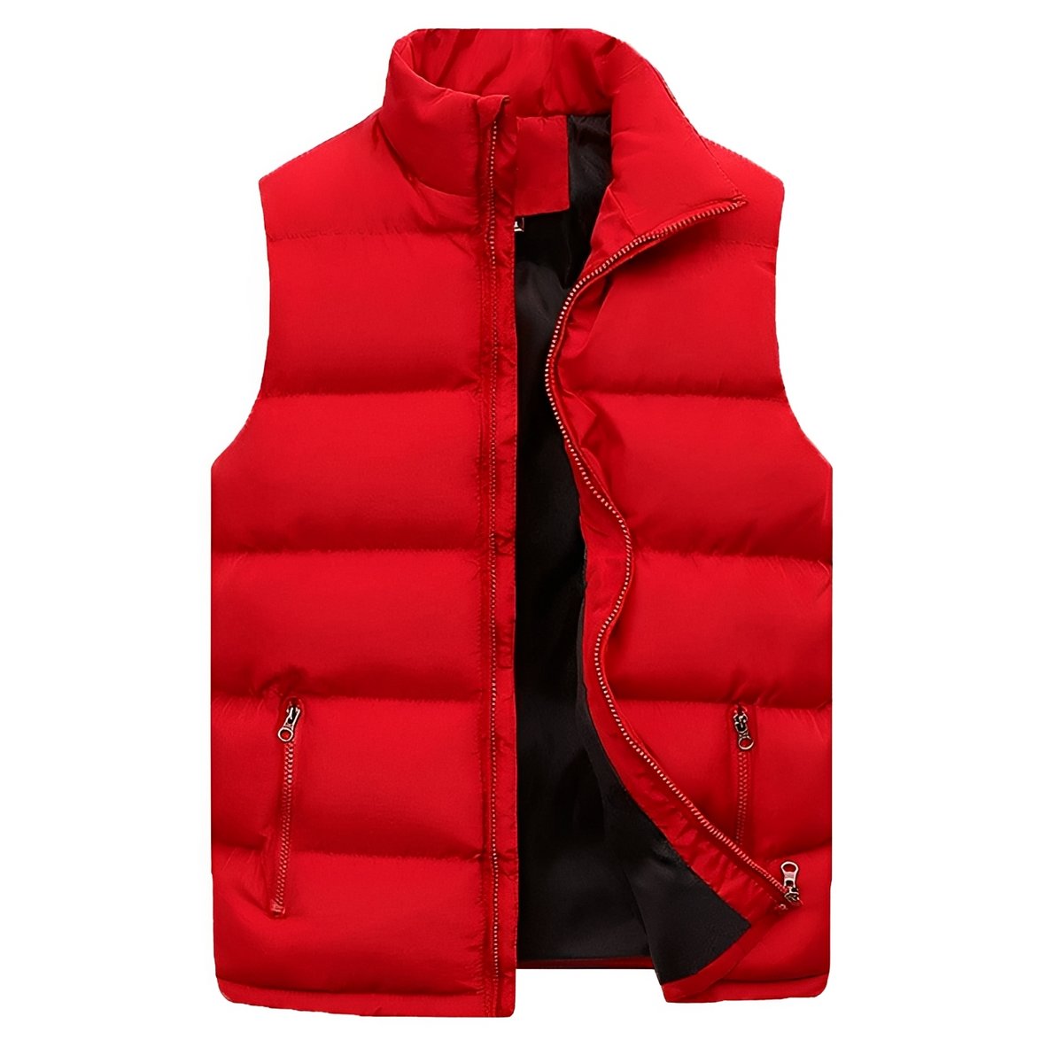 Gilet pour hommes isolé à fermeture éclair et poches coupe casual