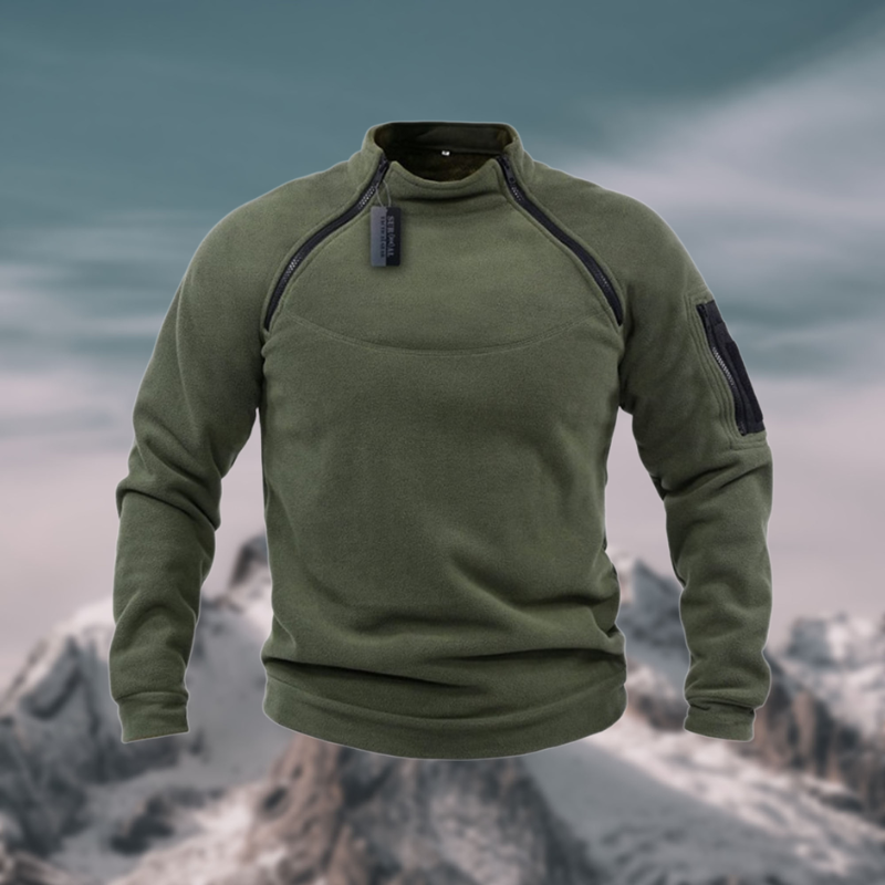 Herren Pullover mit Stehkragen und Reißverschluss Langarm sportlich casual