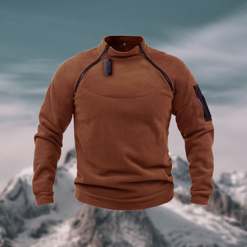 Herren Pullover mit Stehkragen und Reißverschluss Langarm sportlich casual