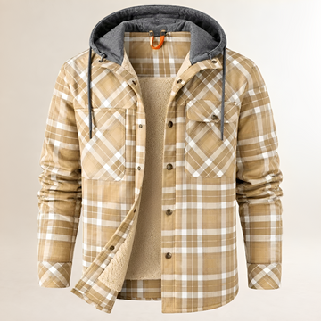 Homme Dapper Jacket à capuche avec cordon - fermeture pressionnée et poches à rabat