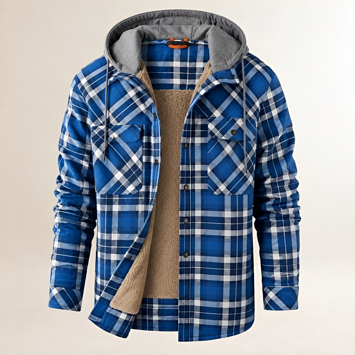 Homme Dapper Jacket à capuche avec cordon - fermeture pressionnée et poches à rabat