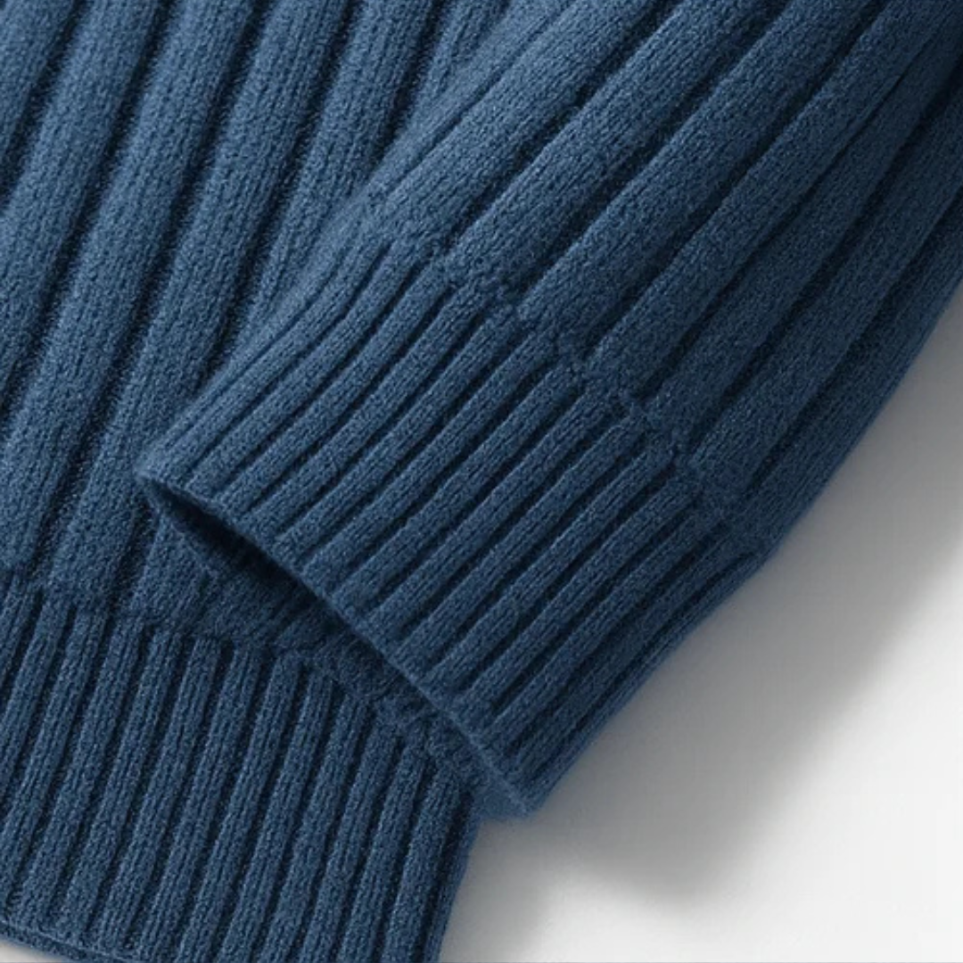 Homme Grosseur Cardigan à zip intégral Col montant à côtes et poches frontales – coupe ajustée