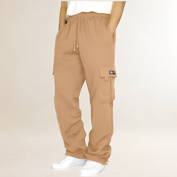 Homme Joggers cargo avec taille à cordon, poches cargo sur les cuisses - coupe ample