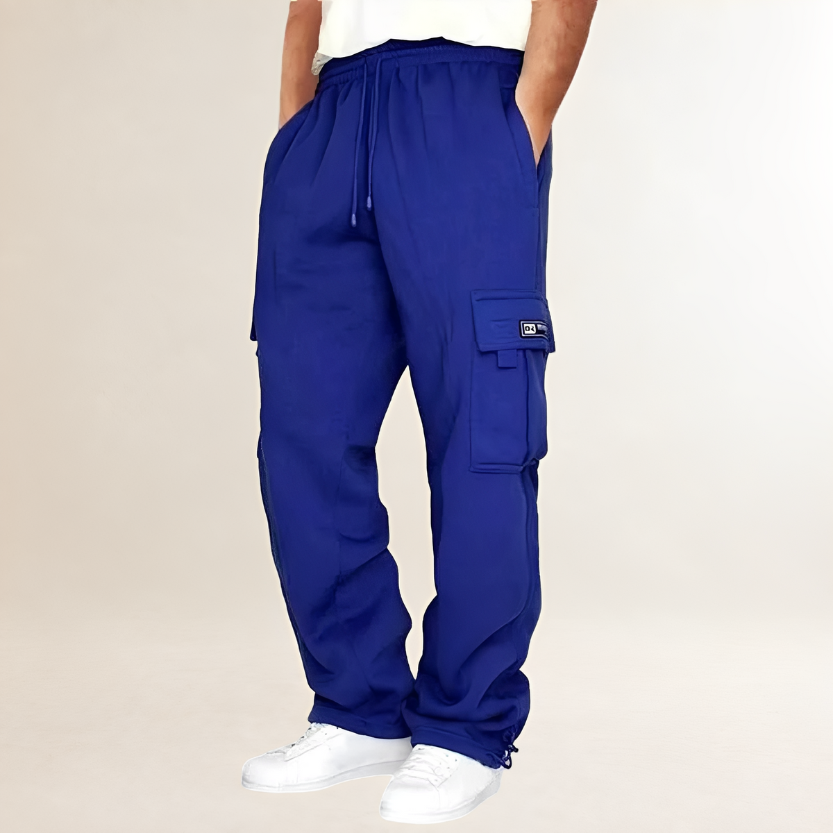 Homme Joggers cargo avec taille à cordon, poches cargo sur les cuisses - coupe ample