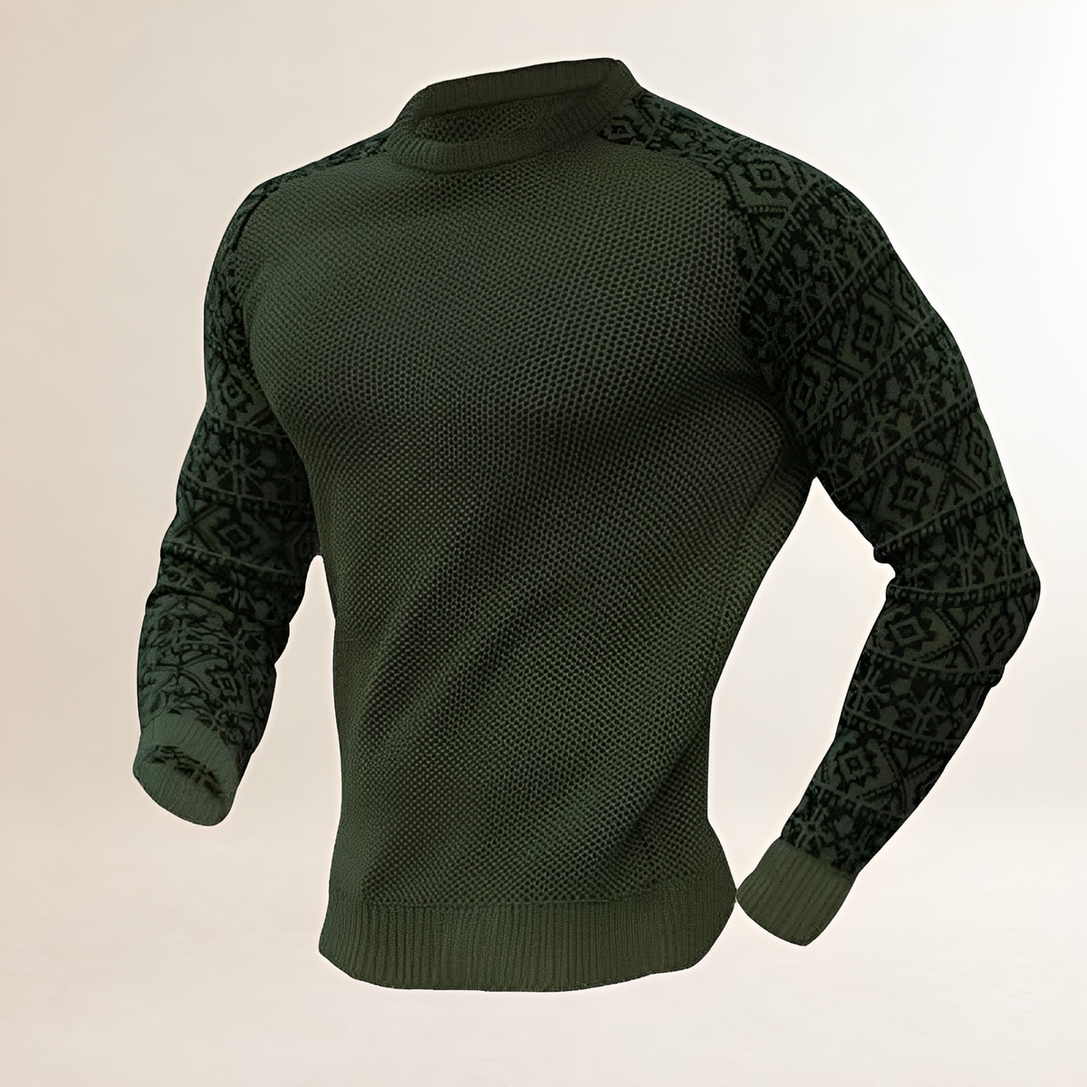 Homme Pull-over à applications contrastées - manches raglan et col rasoir