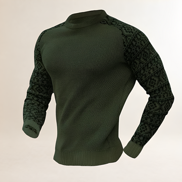 Homme Pull-over à applications contrastées - manches raglan et col rasoir