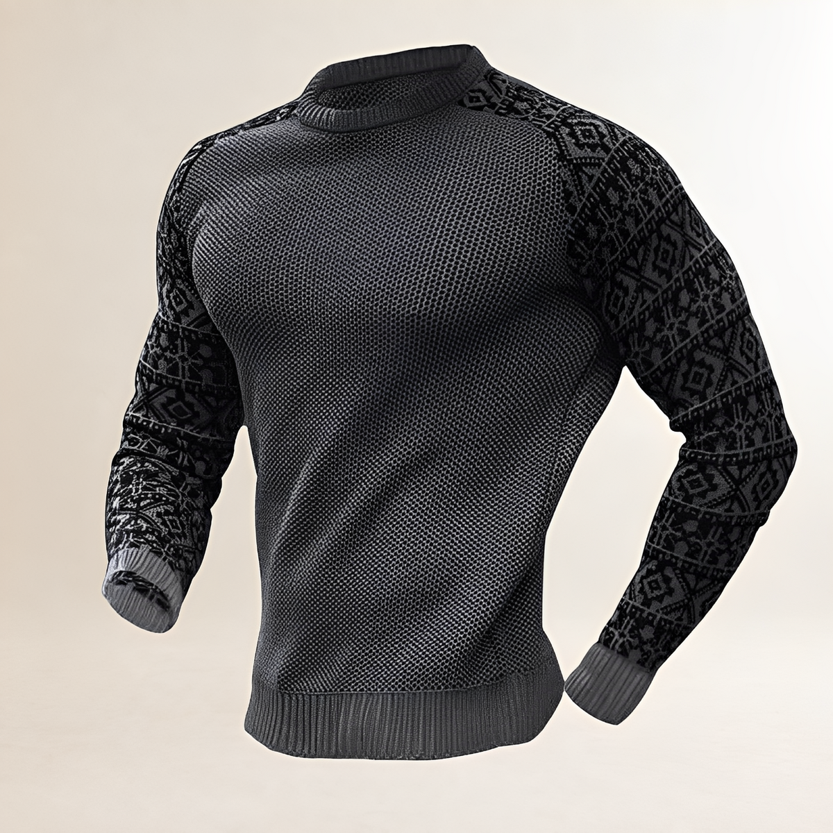 Homme Pull-over à applications contrastées - manches raglan et col rasoir