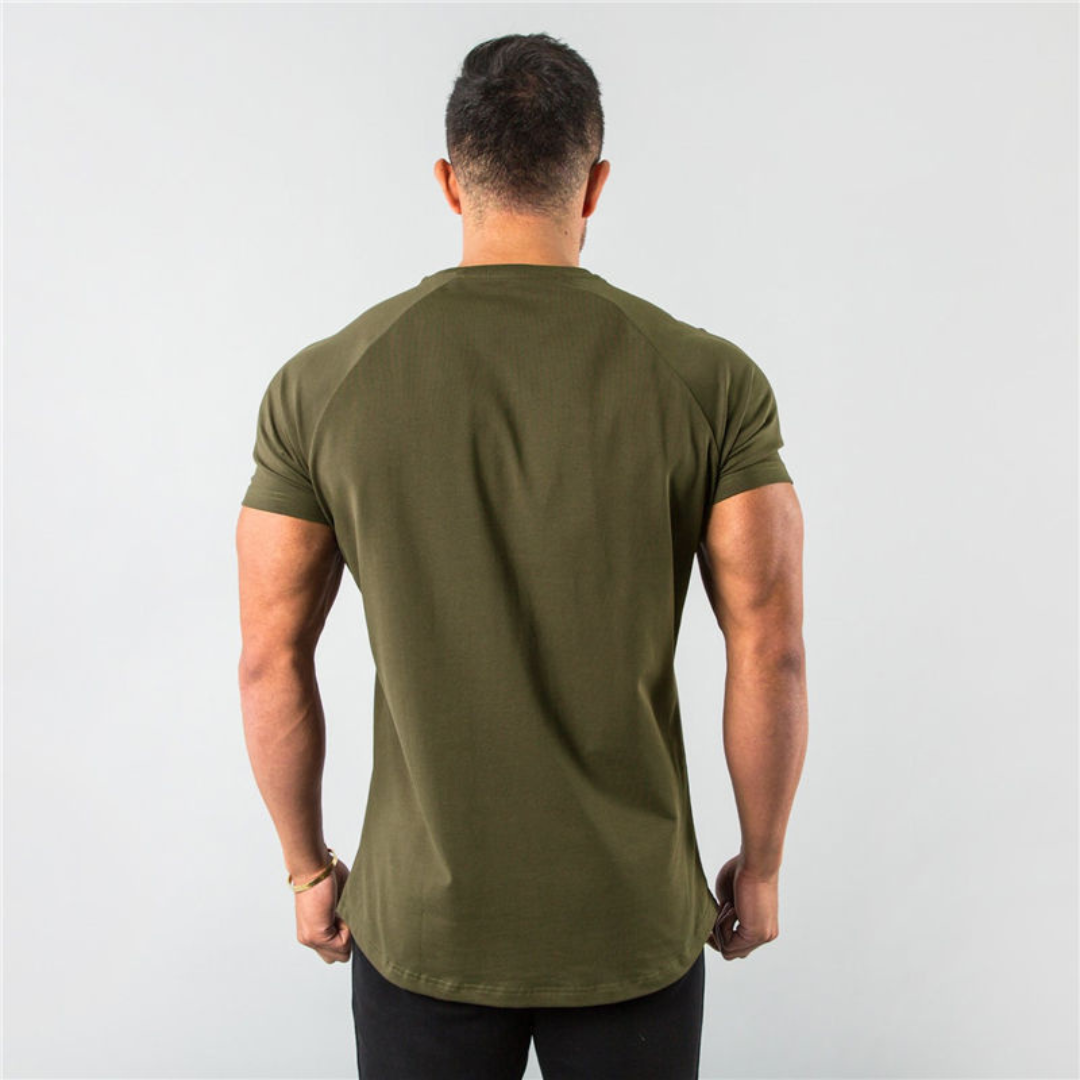 Homme T-shirt à Col ras-ralan manches raglan - coupe slim longline