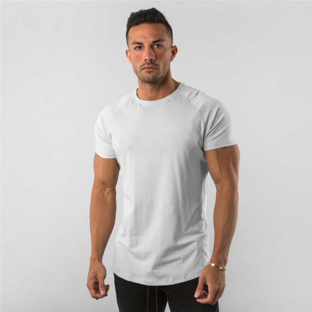 Homme T-shirt à Col ras-ralan manches raglan - coupe slim longline