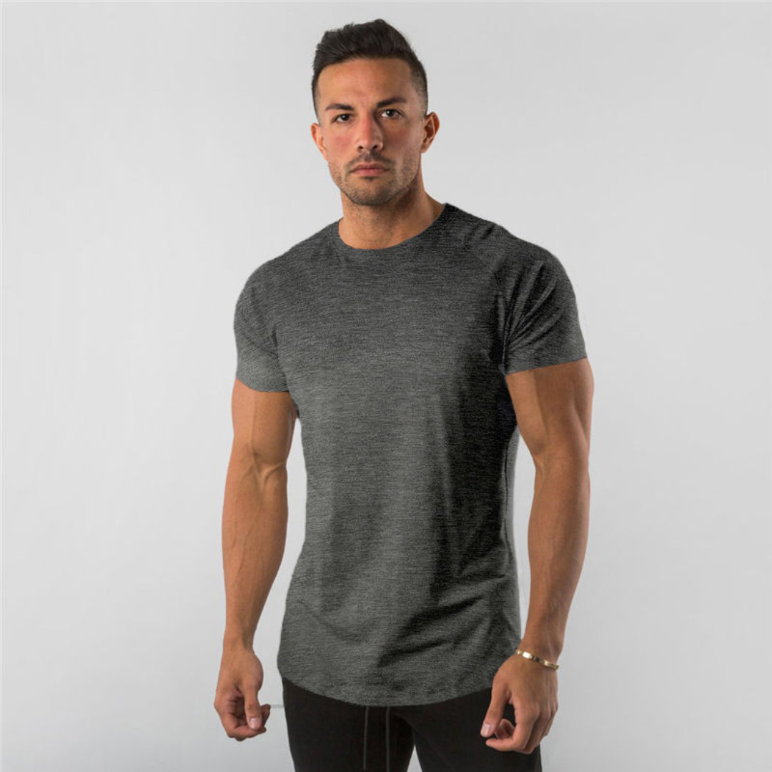 Homme T-shirt à Col ras-ralan manches raglan - coupe slim longline