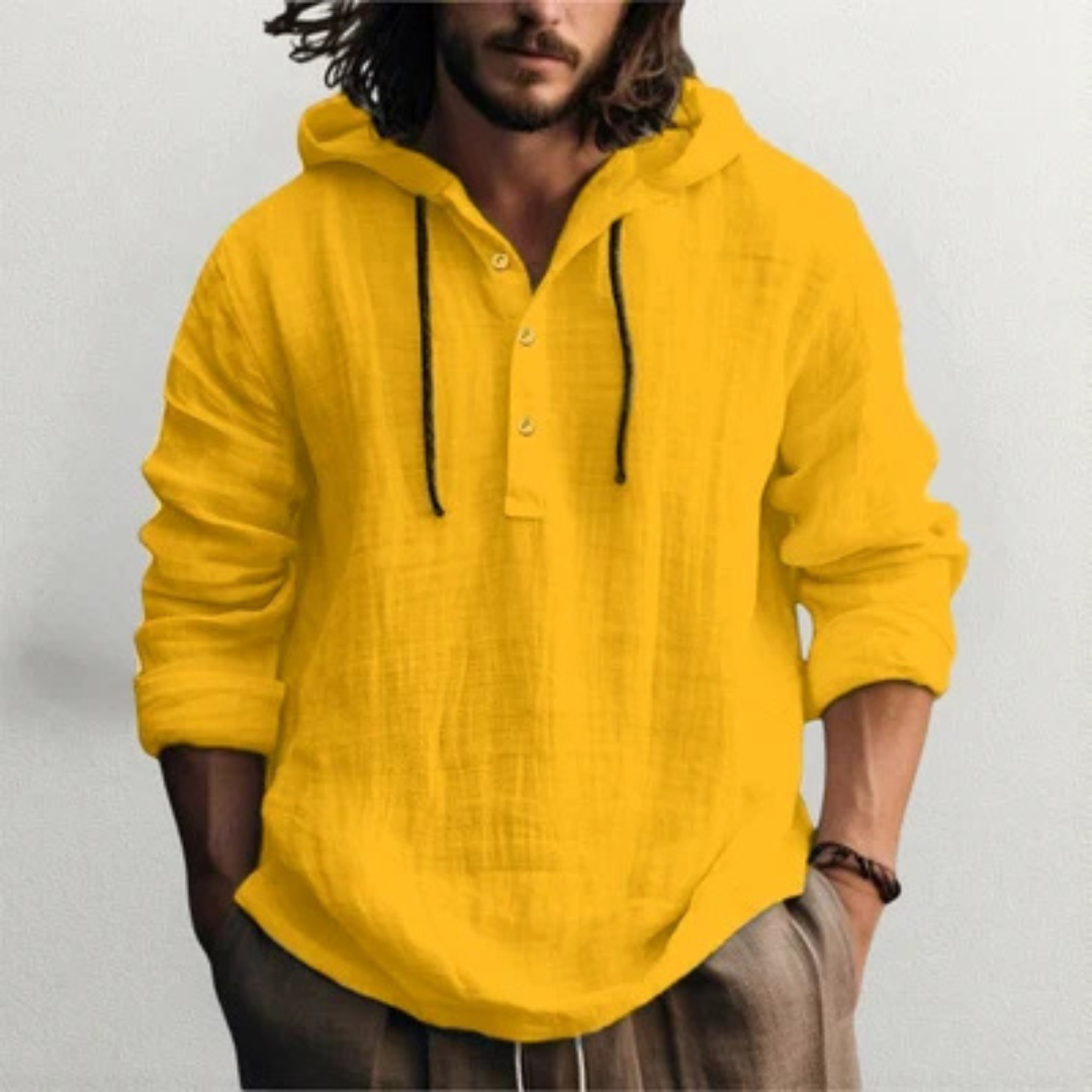 Hoodie chemise homme à capuche avec cordons - manches longues