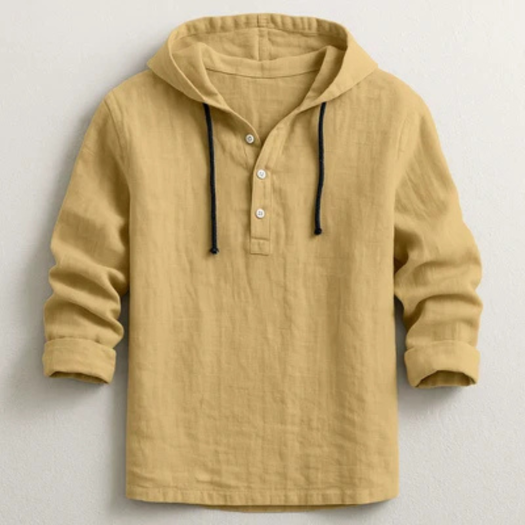 Hoodie chemise homme à capuche avec cordons - manches longues
