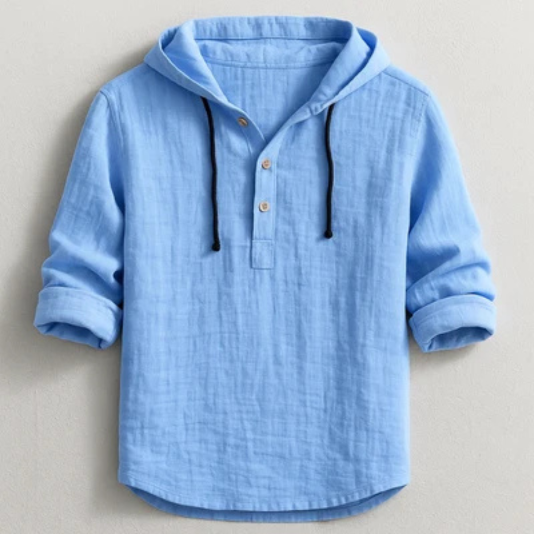 Hoodie chemise homme à capuche avec cordons - manches longues