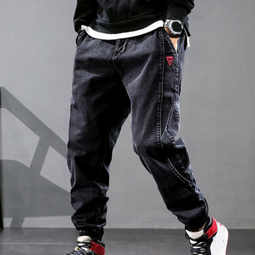 Jeans baggy pour homme coupe décontractée taille ajustable