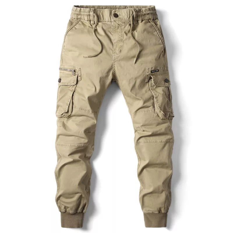 Joggers cargo homme coupe tapered avec taille élastique et cordon de serrage