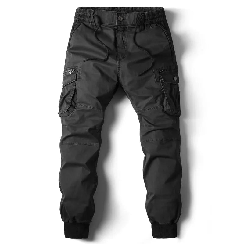 Joggers cargo homme coupe tapered avec taille élastique et cordon de serrage