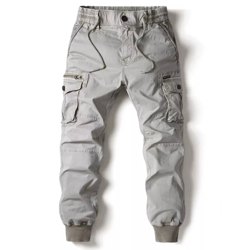 Joggers cargo homme coupe tapered avec taille élastique et cordon de serrage