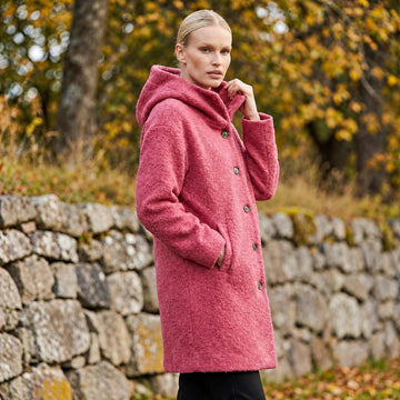Longue parka femme à capuche et fermeture à boutons - coupe décontractée