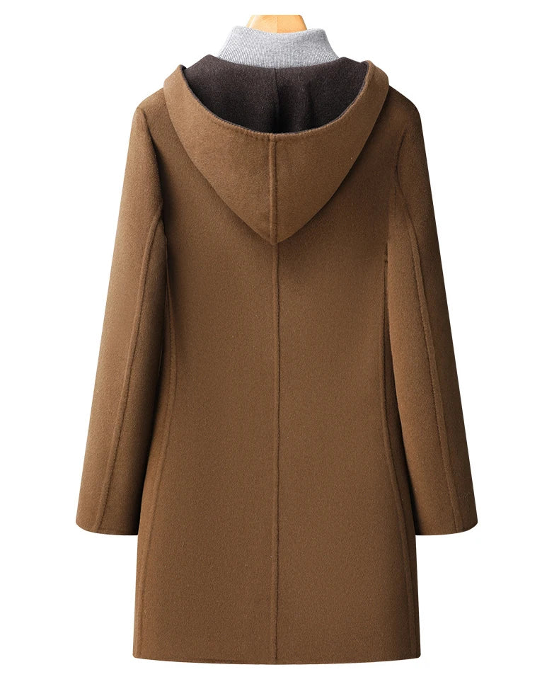 Manteau homme à capuche - coupe ajustée avec boutons et poches