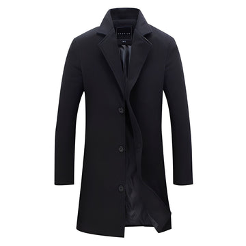 Manteau homme saisonnier à coupe classique, col à revers et boutons