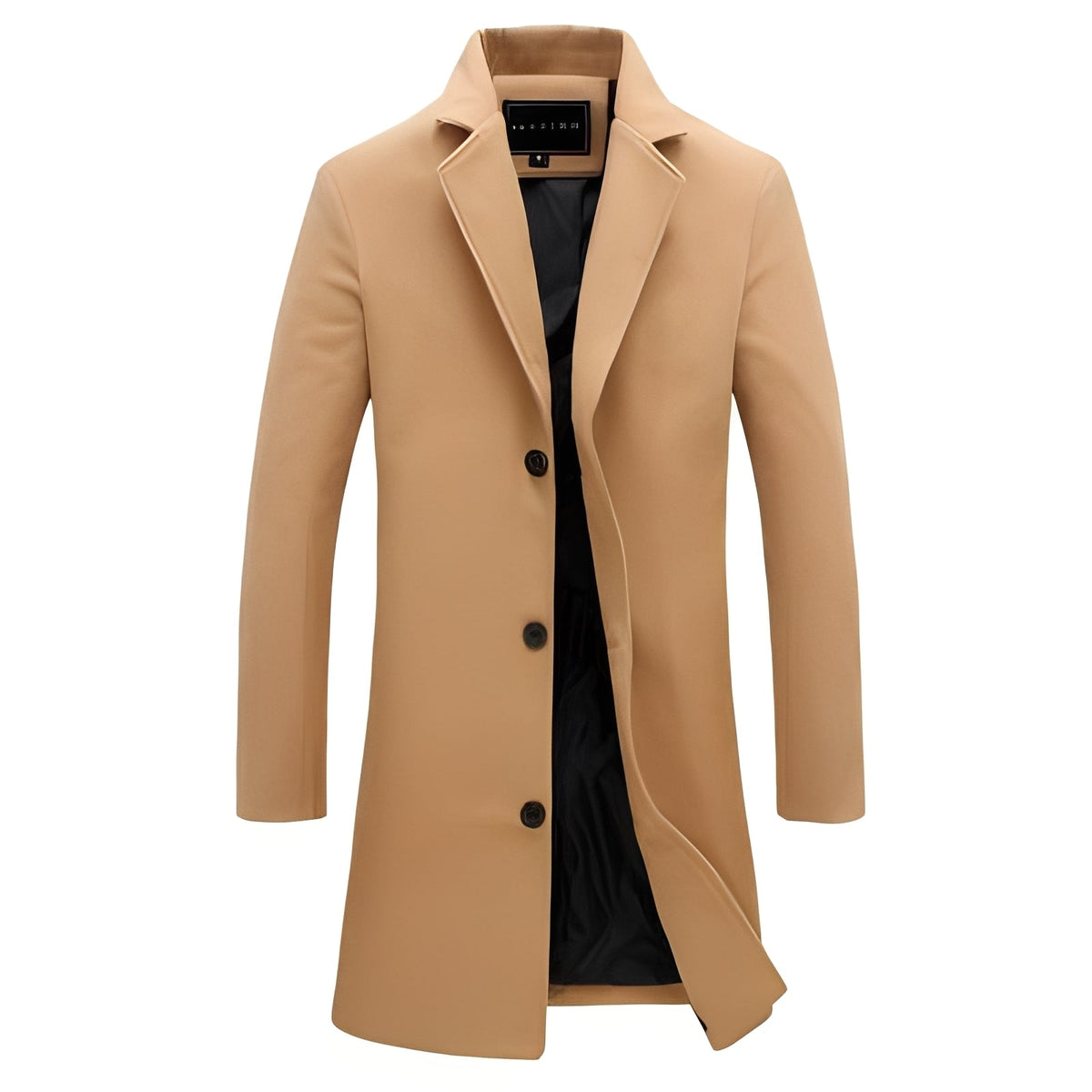 Manteau homme saisonnier à coupe classique, col à revers et boutons