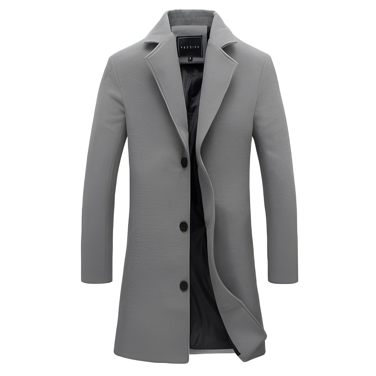 Manteau homme saisonnier à coupe classique, col à revers et boutons