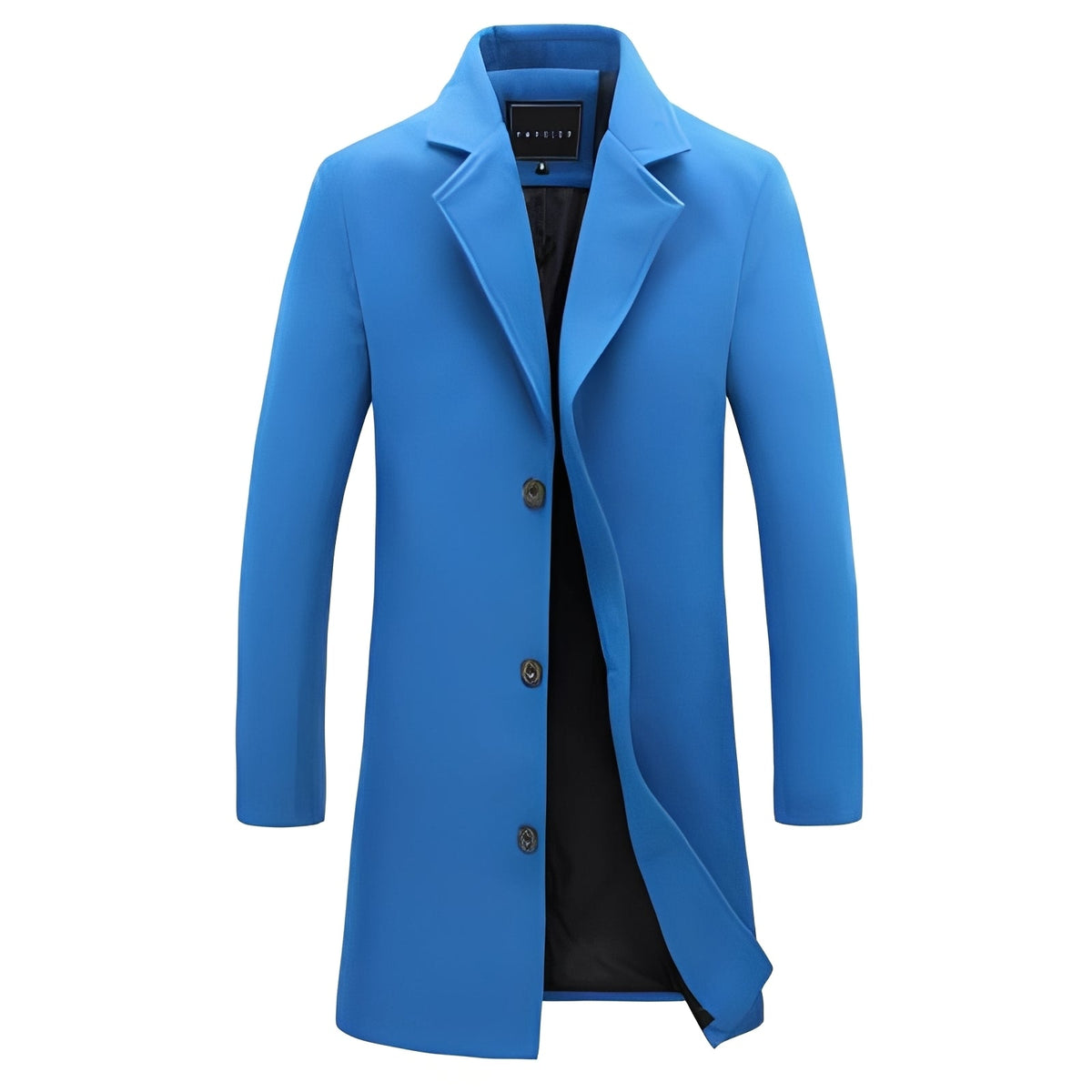 Manteau homme saisonnier à coupe classique, col à revers et boutons