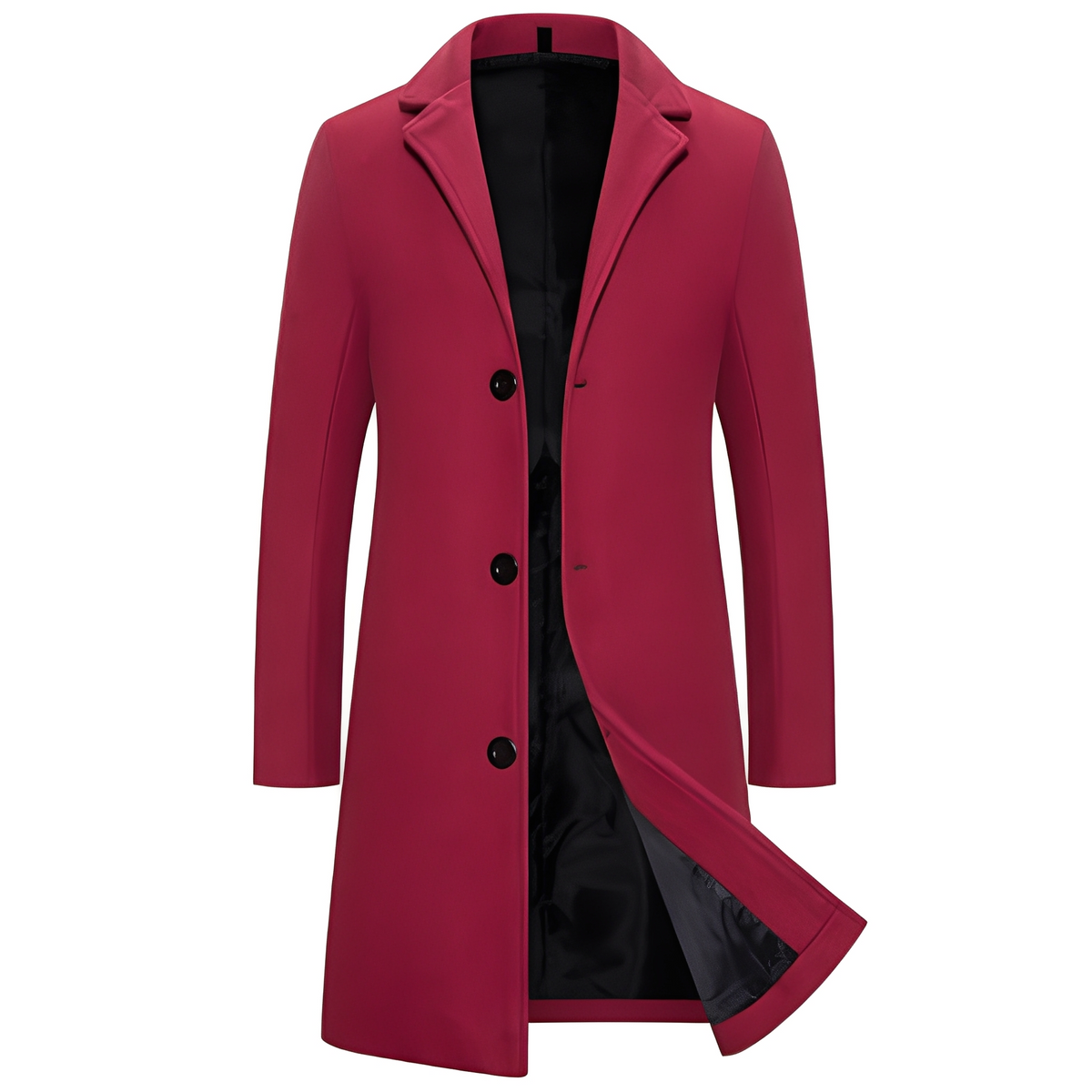 Manteau homme saisonnier à coupe classique, col à revers et boutons