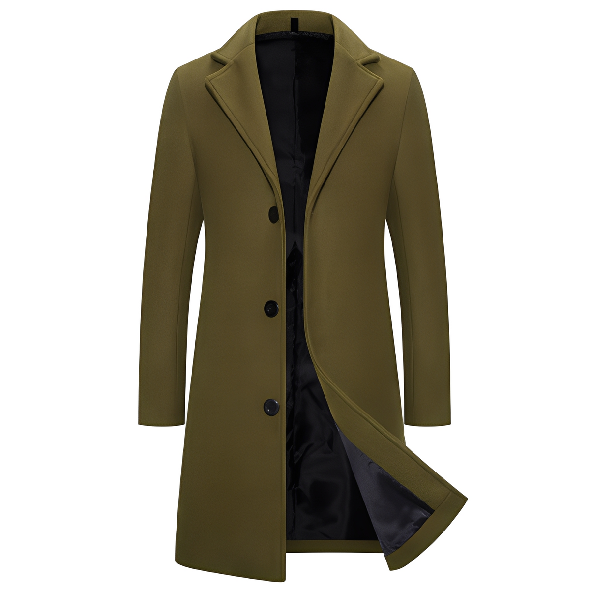 Manteau homme saisonnier à coupe classique, col à revers et boutons