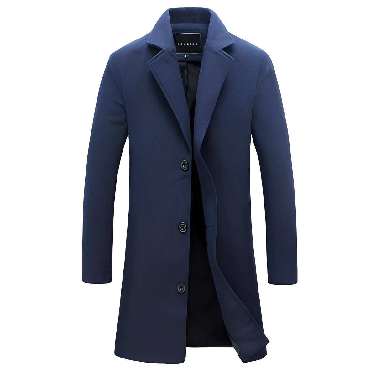 Manteau homme saisonnier à coupe classique, col à revers et boutons