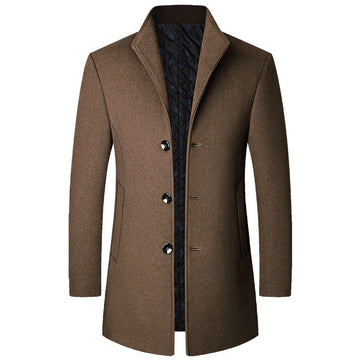 Manteau trench homme long à boutons et col classique - coupe ajustée
