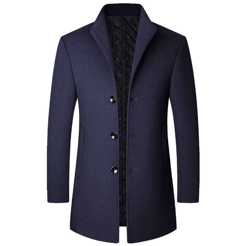 Manteau trench homme long à boutons et col classique - coupe ajustée