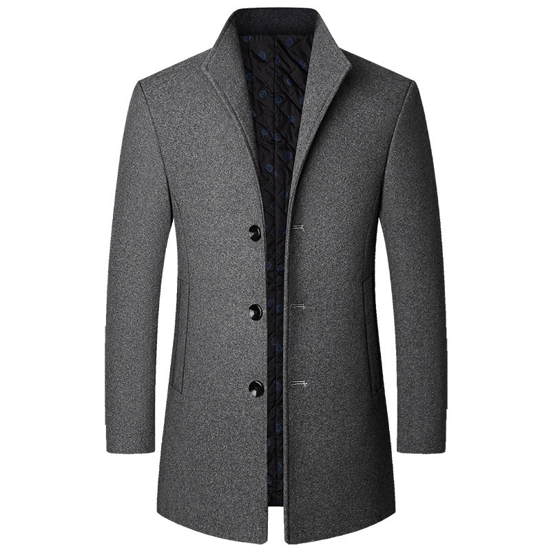 Manteau trench homme long à boutons et col classique - coupe ajustée