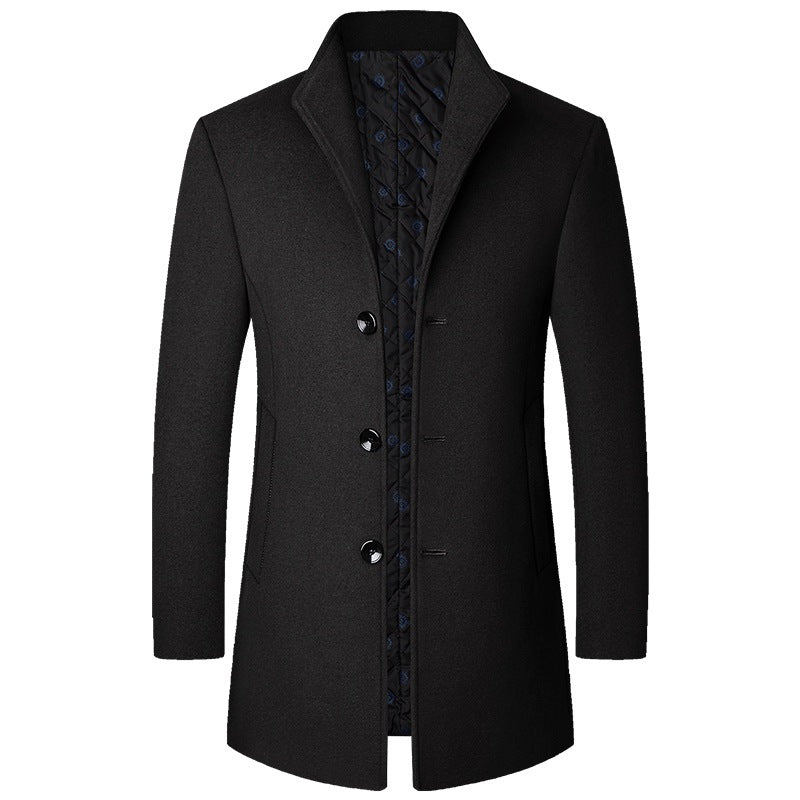 Manteau trench homme long à boutons et col classique - coupe ajustée