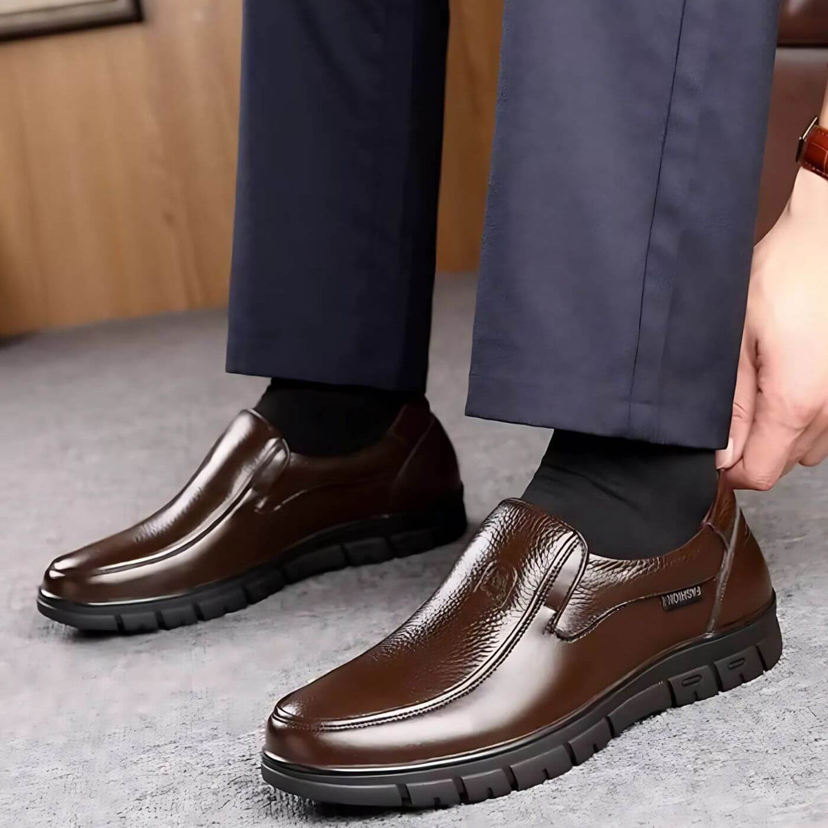 Mocassins homme slip-on silhouette décontractée semelle souple