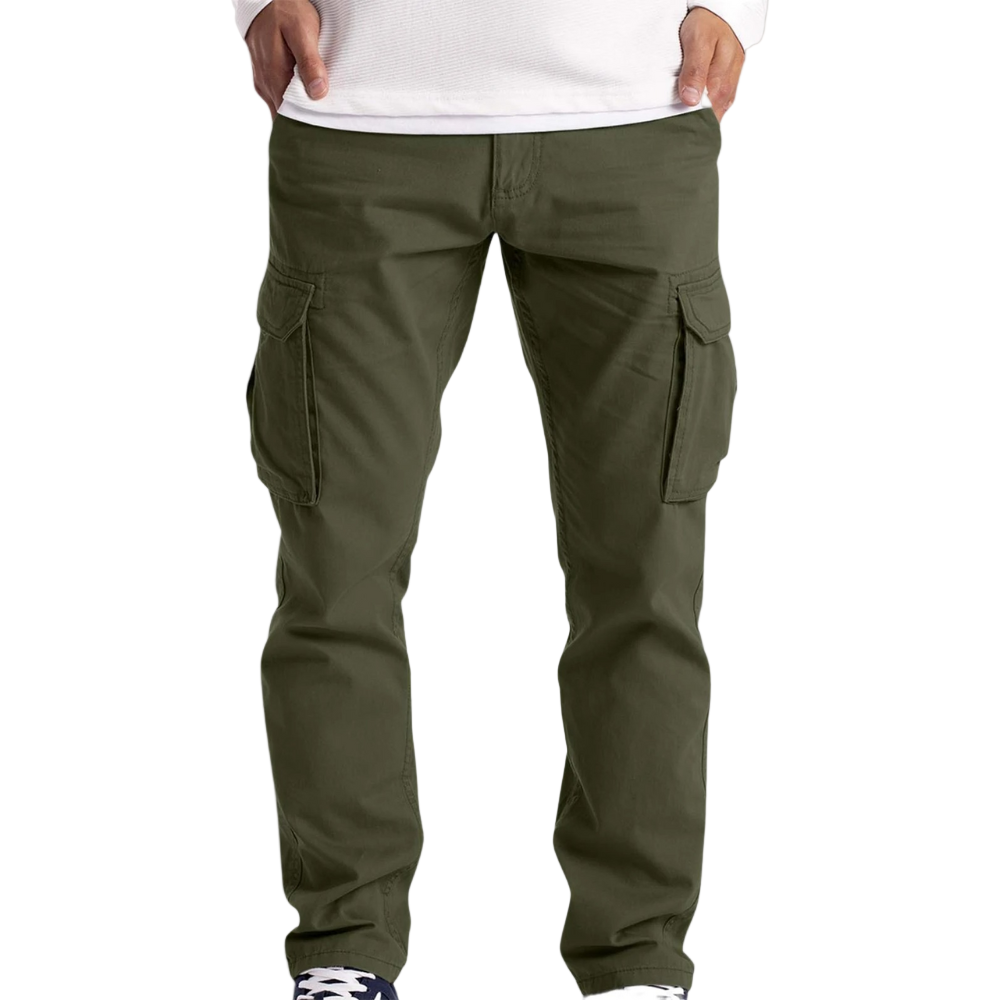 Pantalon cargo pour hommes coupe décontractée à poches multiples