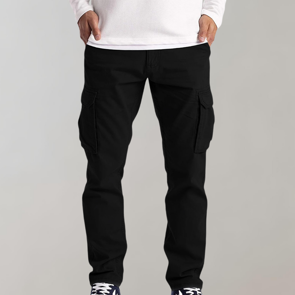 Pantalon cargo pour hommes coupe décontractée à poches multiples