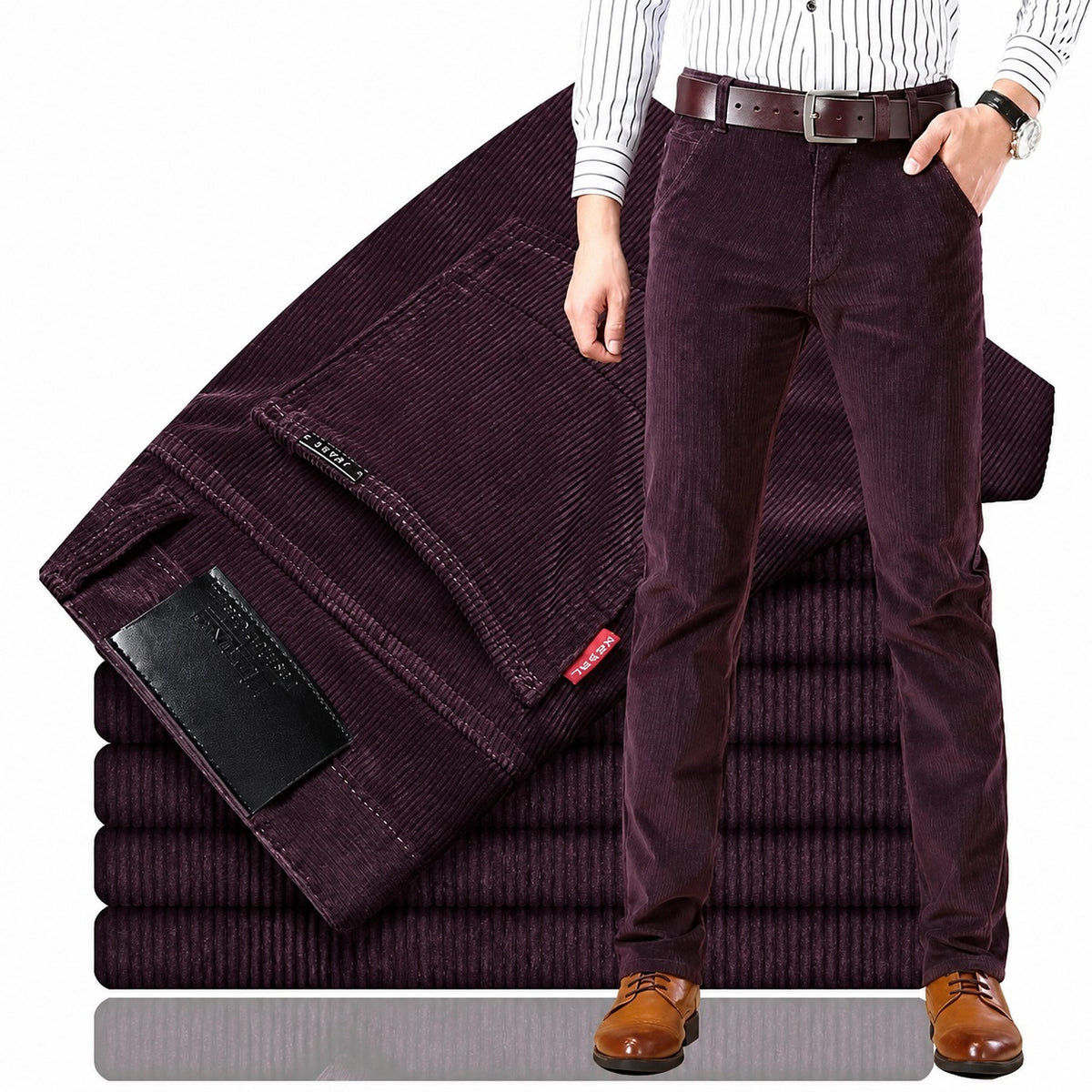Pantalon homme chino à coupe droite et cinq poches