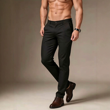 Pantalon homme stretch - coupe slim, jambe effilée, pochettes inclinées