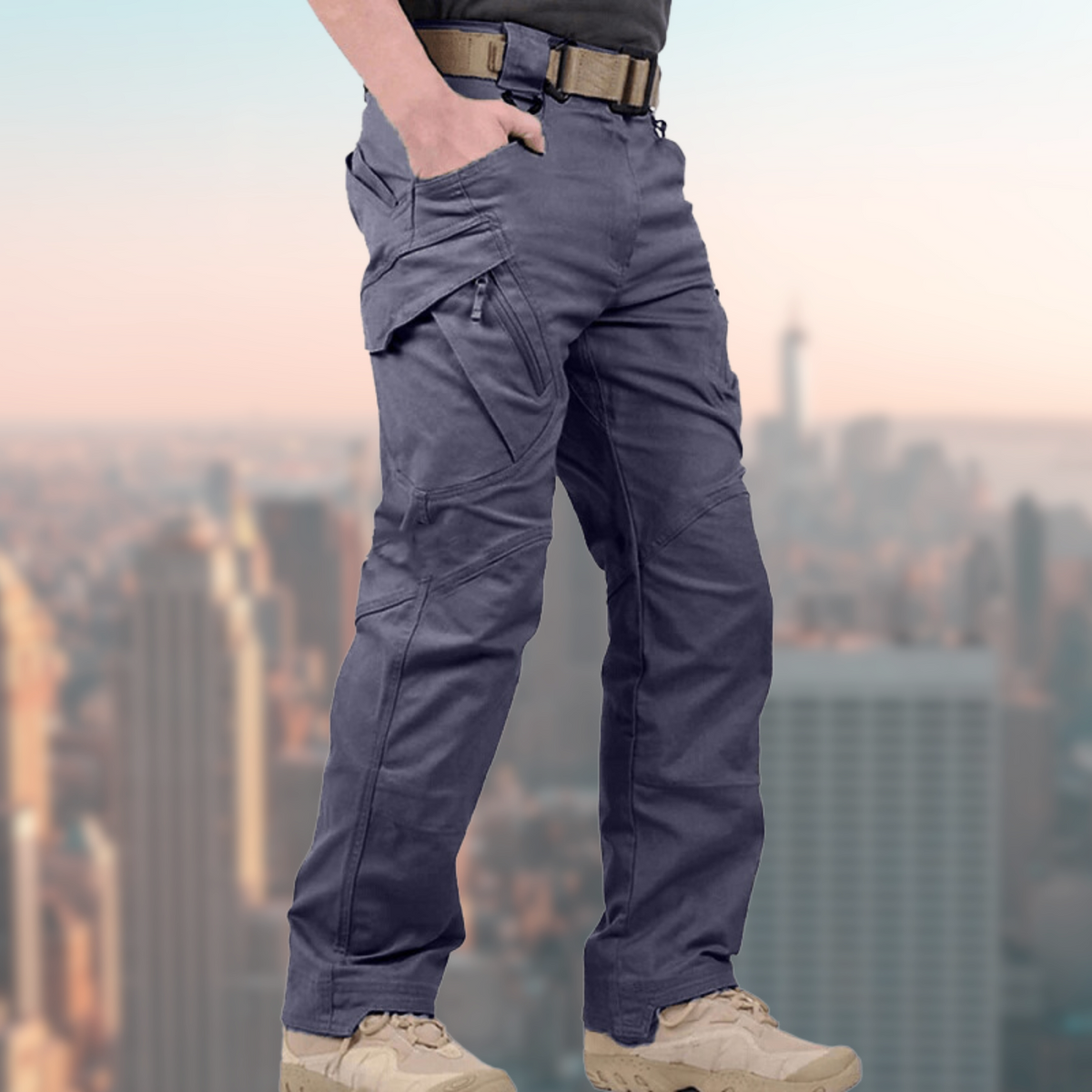 Pantalon tactique homme - Imperméable, style cargo, jambe droite, multiples poches