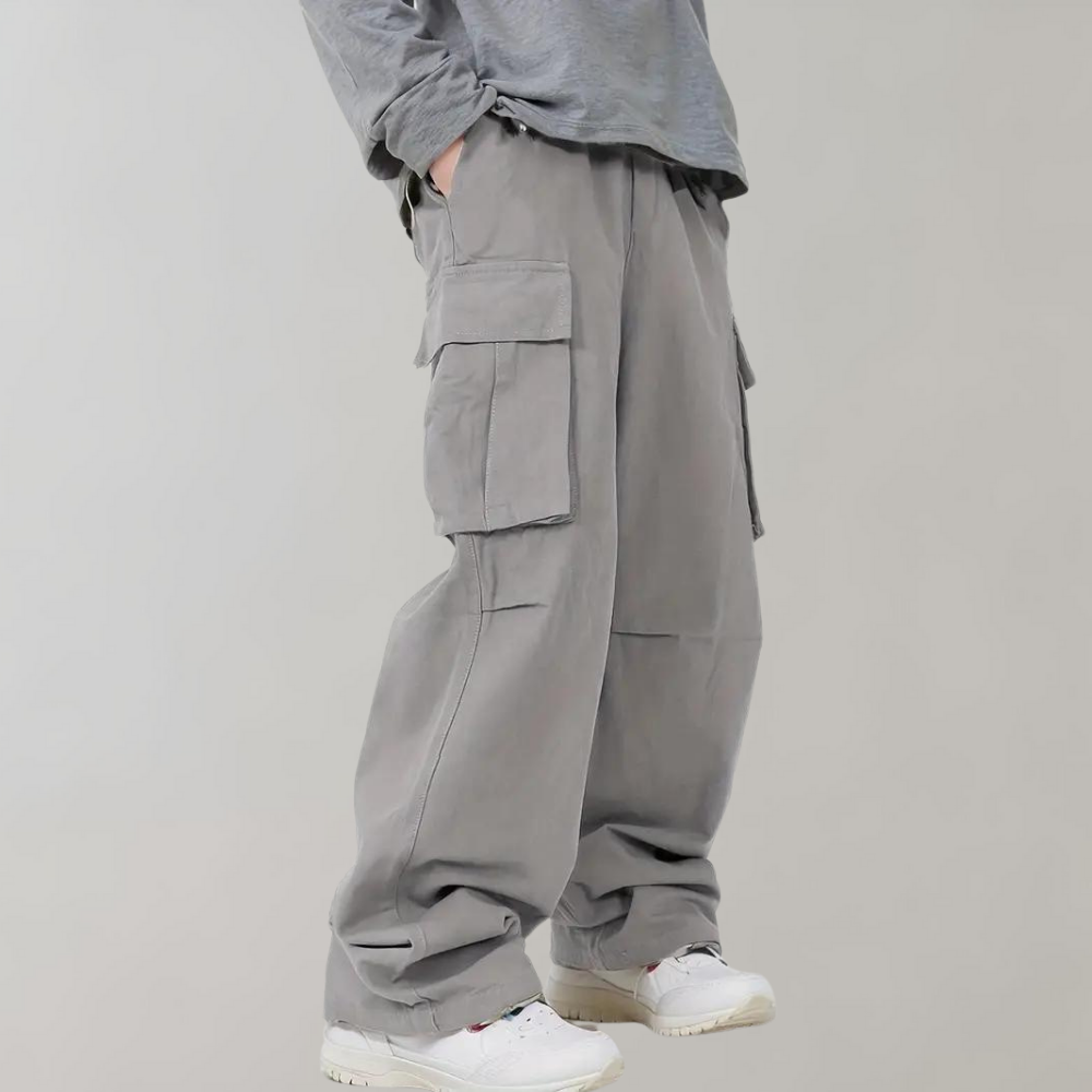 Pantalons cargo homme coupe ample avec multiples poches cargo