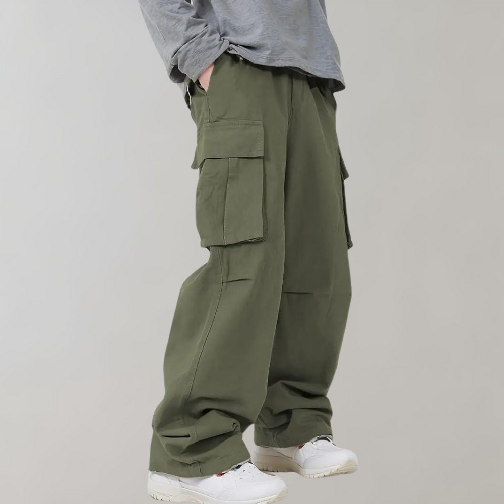 Pantalons cargo homme coupe ample avec multiples poches cargo