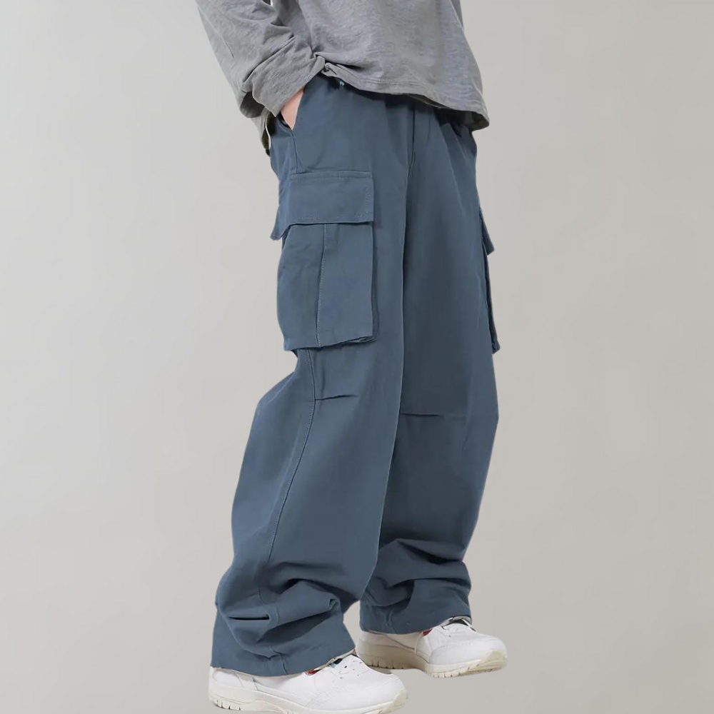 Pantalons cargo homme coupe ample avec multiples poches cargo