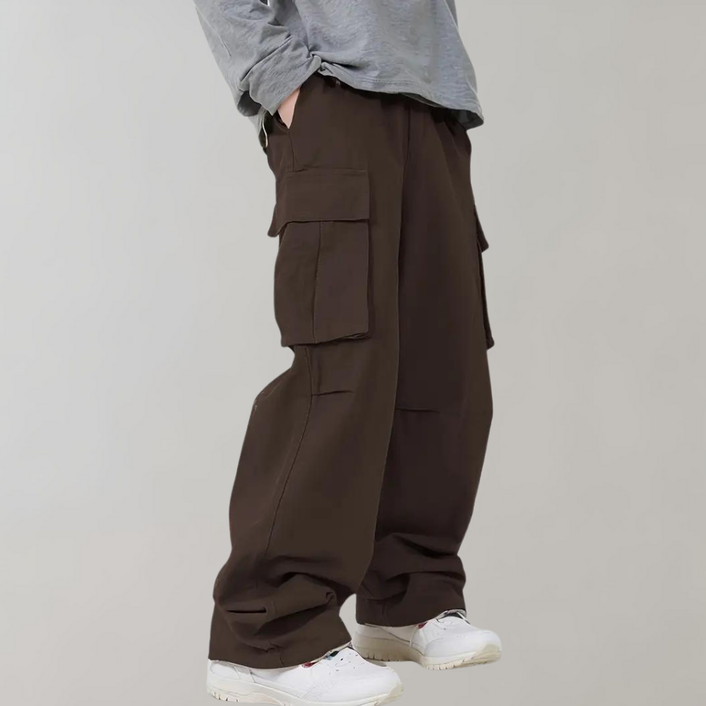 Pantalons cargo homme coupe ample avec multiples poches cargo