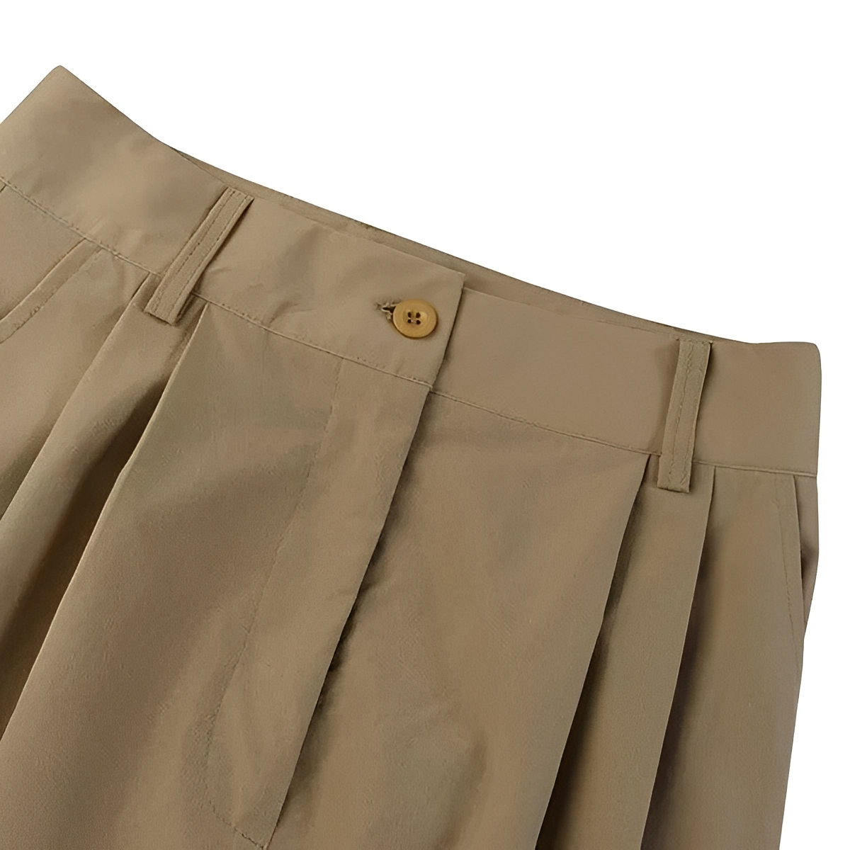 Pantalons femme à jambes larges taille haute plissés avec poches